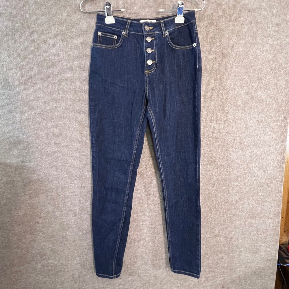 Balzac Paris Skinny Jeans Womens 24 Dark Wash High Rise Button Fly Organic Denim